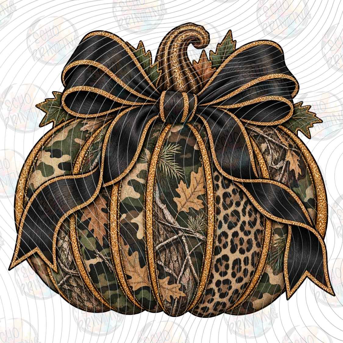 FLTK 1842 - BLACK PUMPKIN BOW