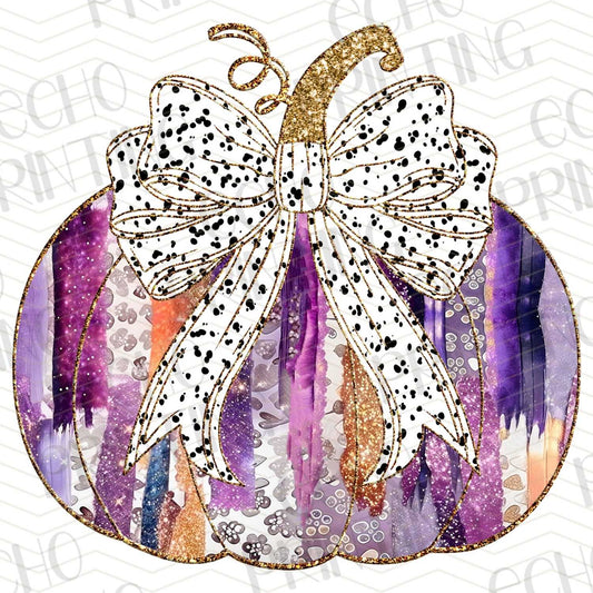 FLTK 232 – DISTRESSED PURPLE PUMPKIN WITH BOW