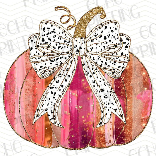FLTK 235 – DISTRESSED ORANGE PINK PUMPKIN WITH BOW
