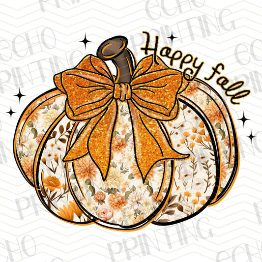 FLTK 243 – HAPPY FALL PUMPKIN WITH ORANGE BOW