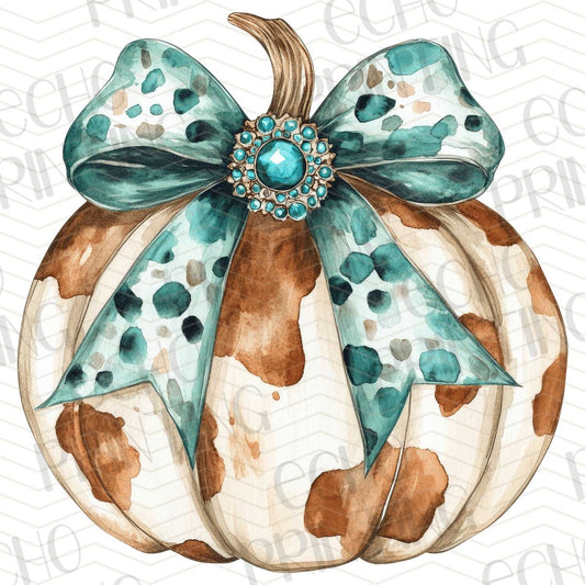 FLTK 259 – TURQUOISE COWHIDE PUMPKIN WITH JEWEL