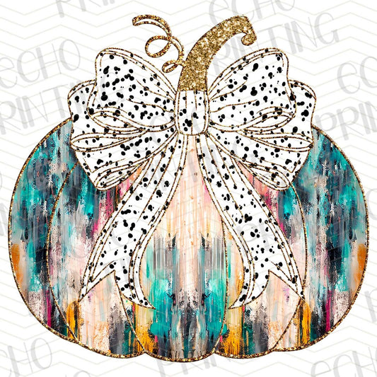 FLTK 30 – BLUE PUMPKIN WITH LEOPARD BOW