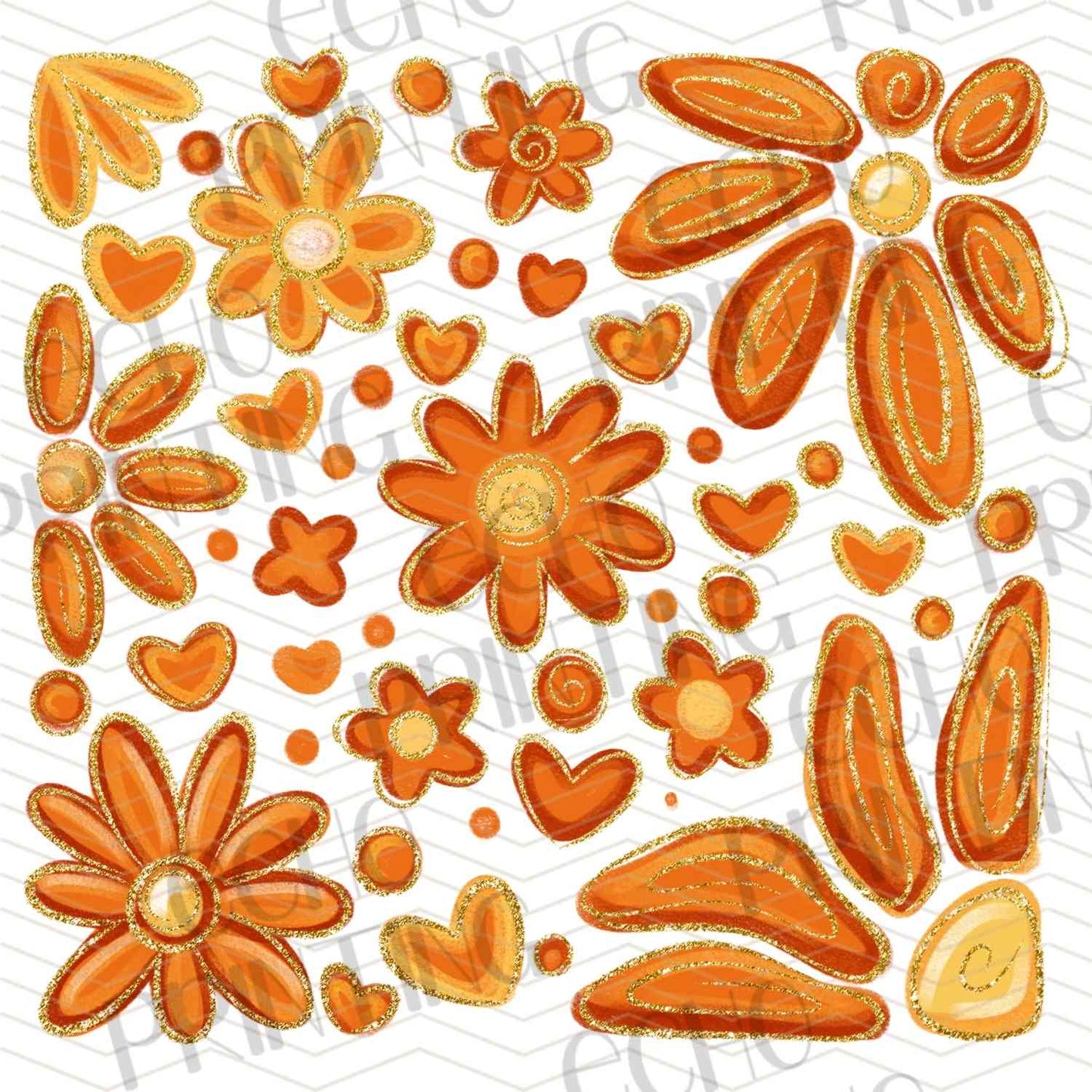 FLTK 445 – ORANGE FALL FLORAL PATTERN