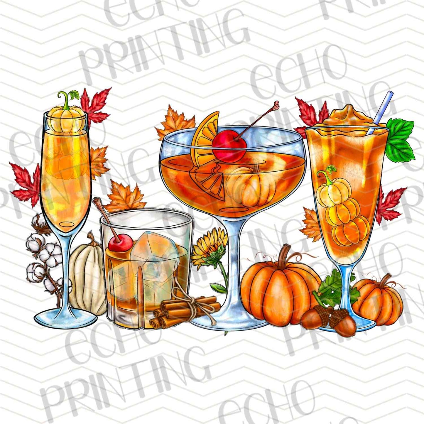FLTK 446 – AUTUMN DRINKS WITH PUMPKINS AND LEAVES