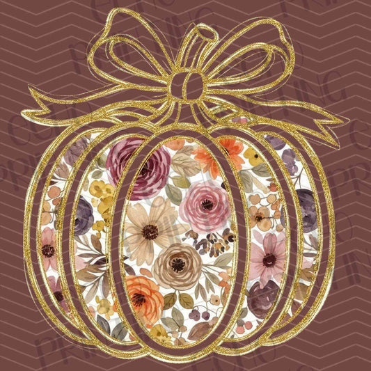 FLTK 612 - FLORAL PUMPKIN BOW