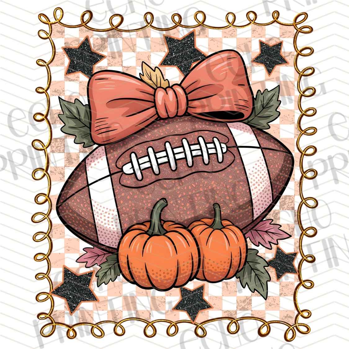 FLTK 652 - FOOTBALL PUMPKIN AUTUMN BOW