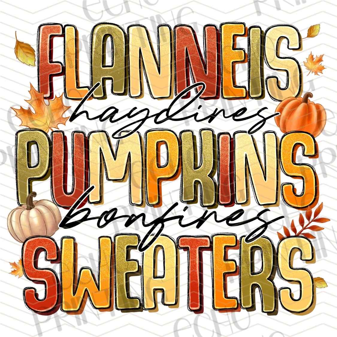 FLTK 823 - FLANNELS HAYRIDES PUMPKINS SWEATERS