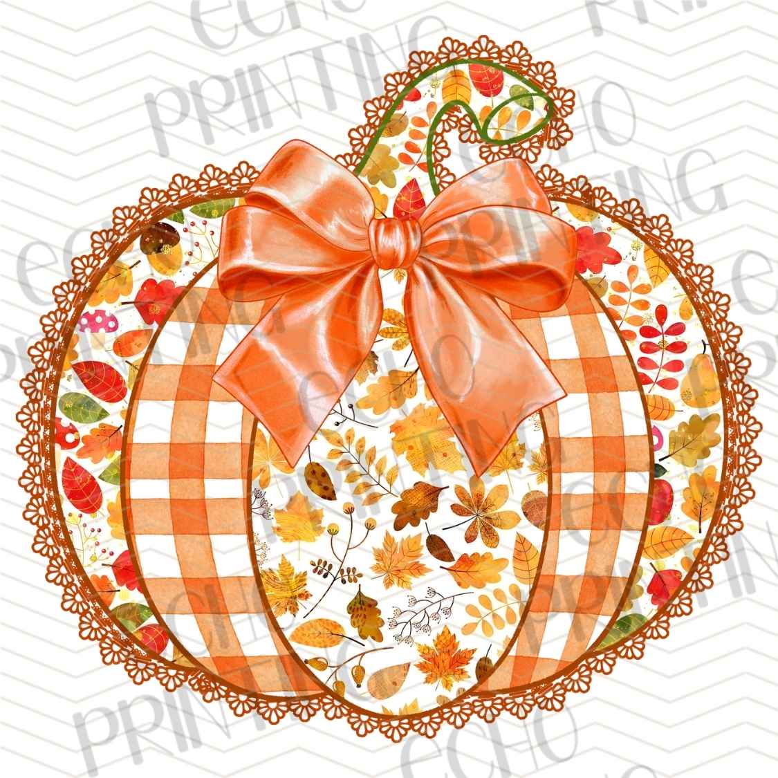 FLTK 926 - GINGHAM PUMPKIN AUTUMN BOW