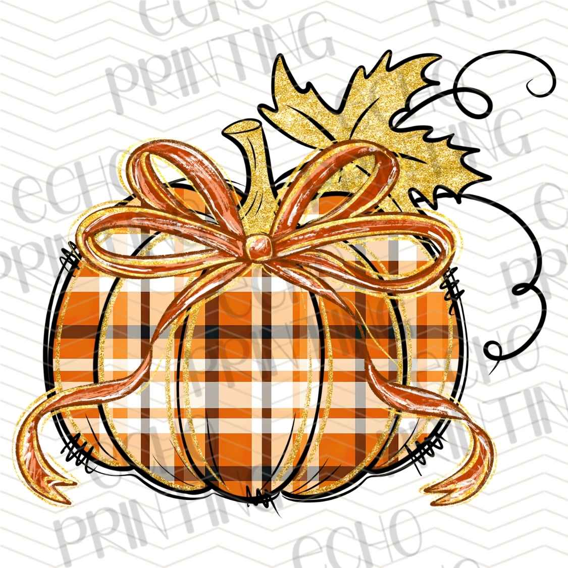 FLTK 930 - PLAID PUMPKIN AUTUMN BOW