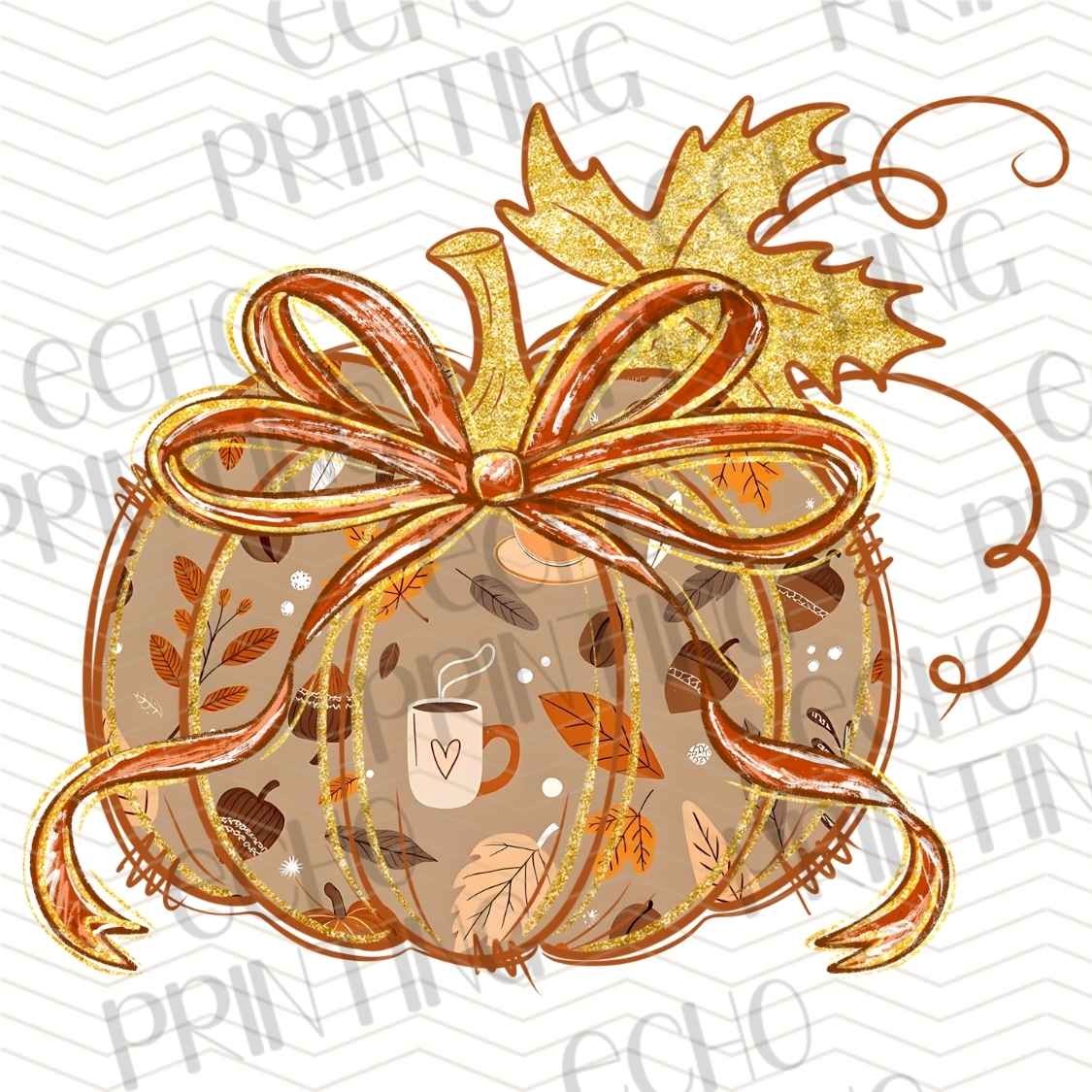 FLTK 931 - FLORAL PUMPKIN AUTUMN BOW