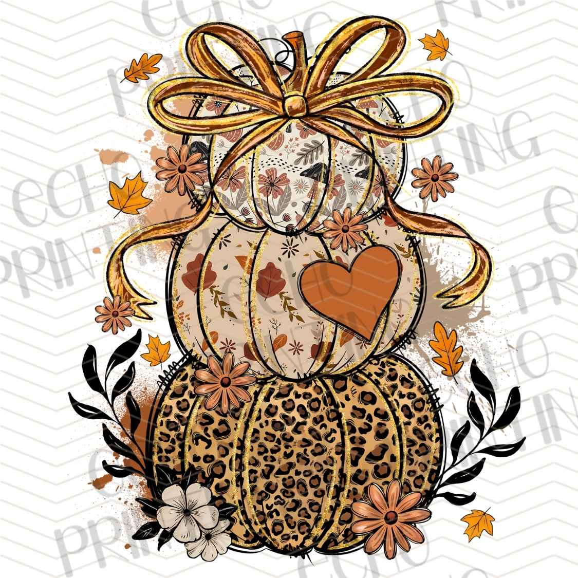 FLTK 936 - LEOPARD PUMPKIN AUTUMN BOW