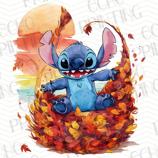 FLTK 98 – LEAF PILE JOYFUL BLUE GUY PLAYING IN FALL