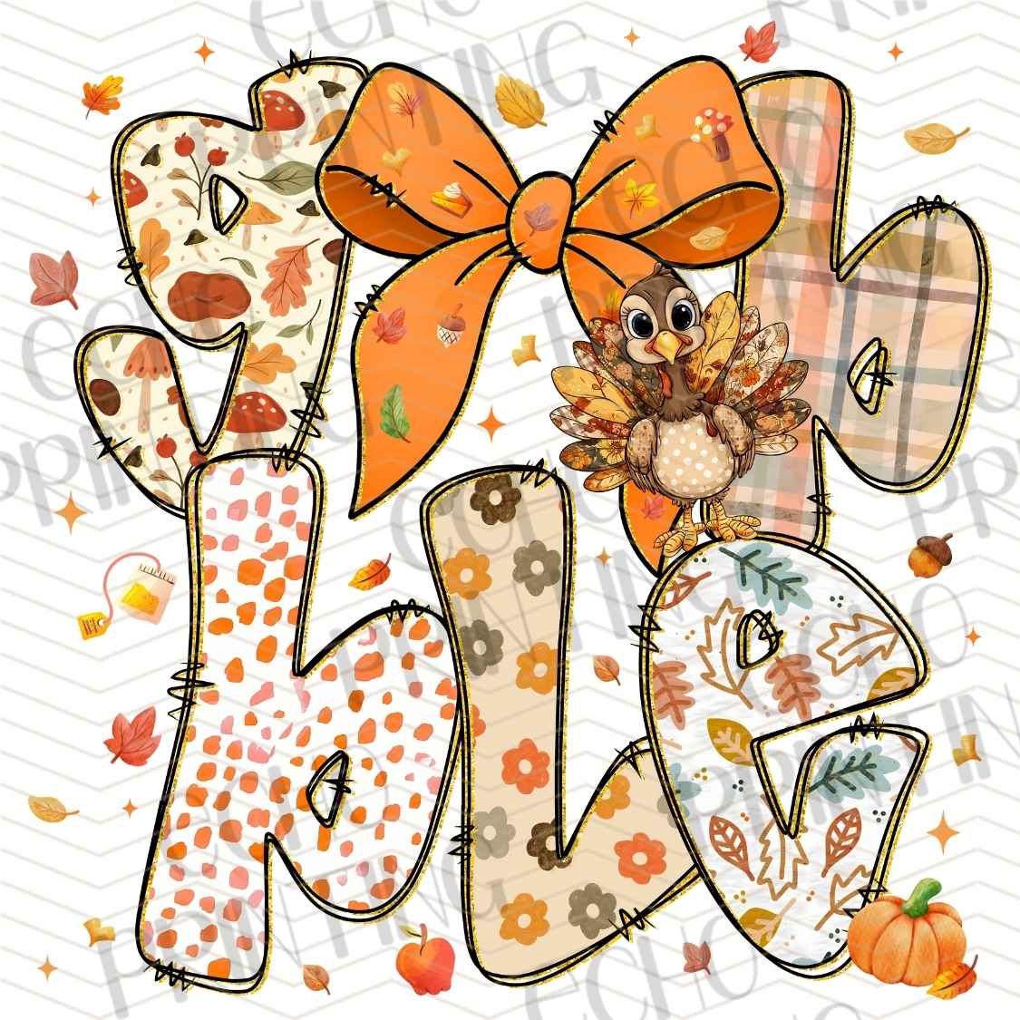 FLTK 991 - PINK AUTUMN LETTERING STYLE