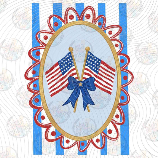 FOJG 1050 - PATRIOTIC BOW AND FLAG