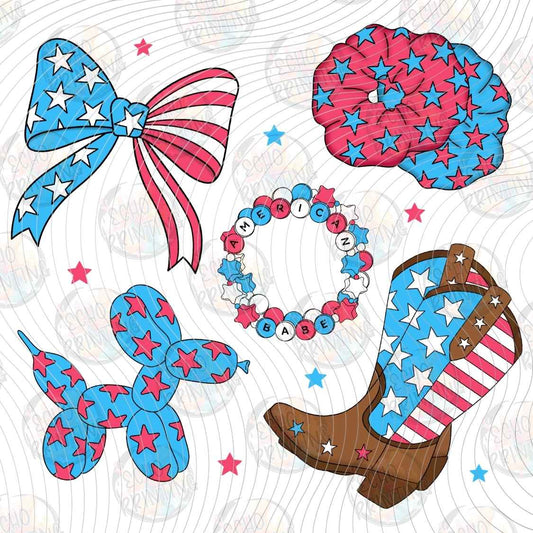 FOJG 1066 - PATRIOTIC BOW ACCESSORIES