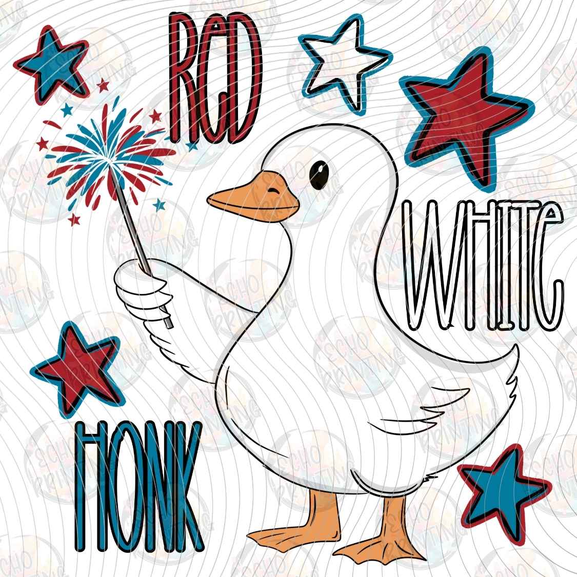 FOJG 1099 - RED WHITE HONK GOOSE