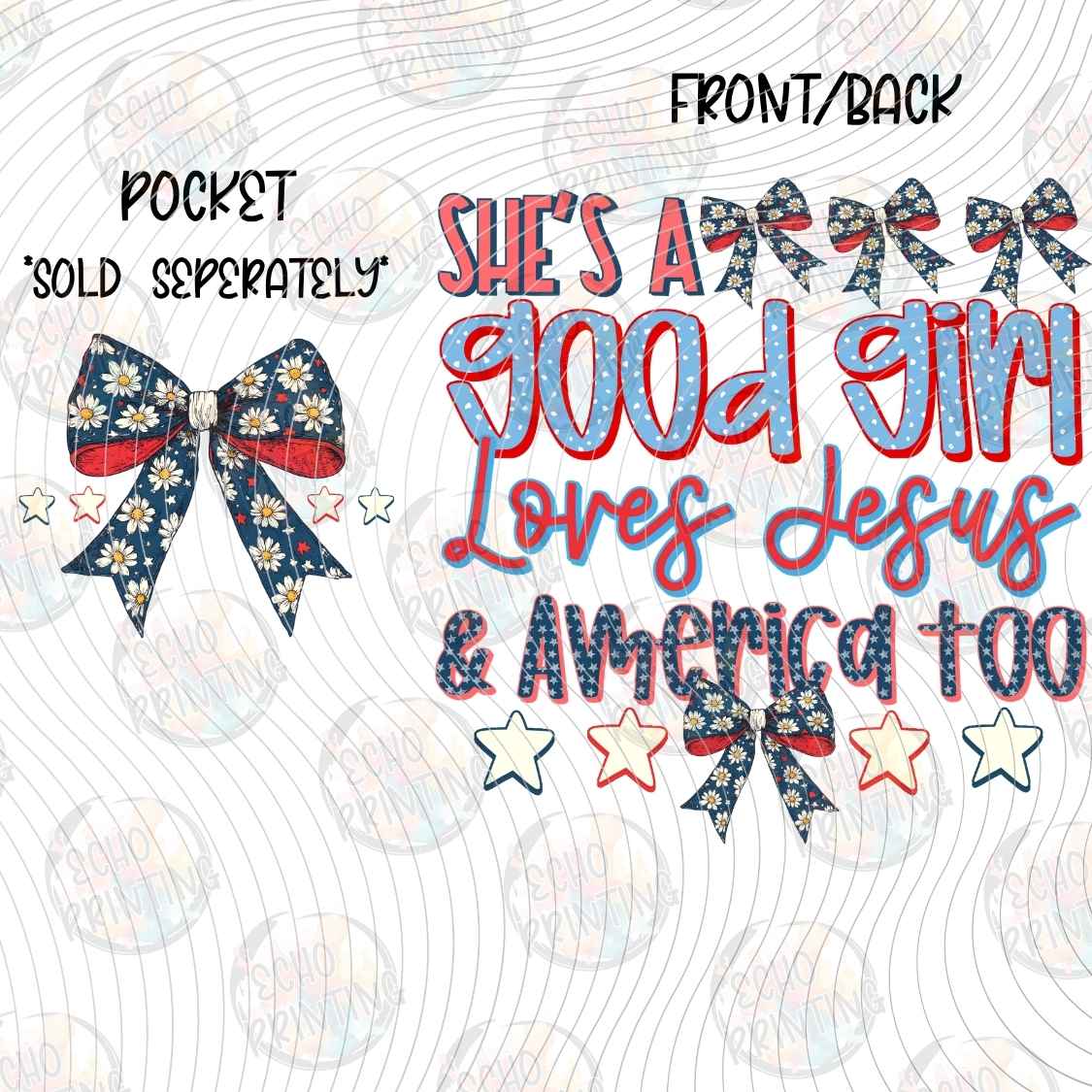 FOJG 1110 - GOOD GIRL LOVES JESUS** POCKET SOLD SEPERATELY **