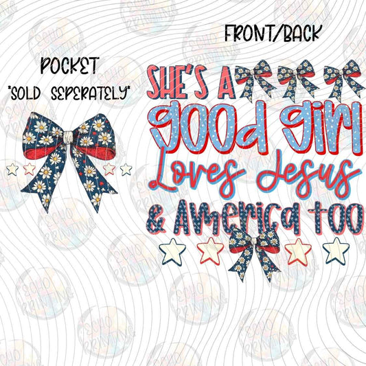 FOJG 1110 - GOOD GIRL LOVES JESUS** POCKET SOLD SEPERATELY **