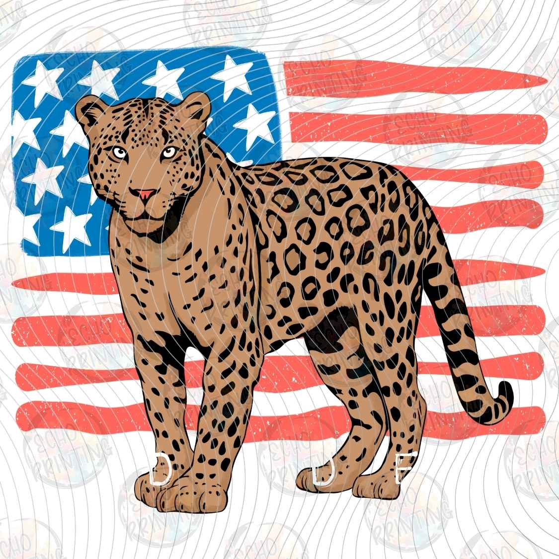 FOJG 1112 - PATRIOTIC LEOPARD AMERICAN FLAG