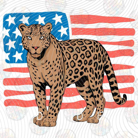 FOJG 1112 - PATRIOTIC LEOPARD AMERICAN FLAG