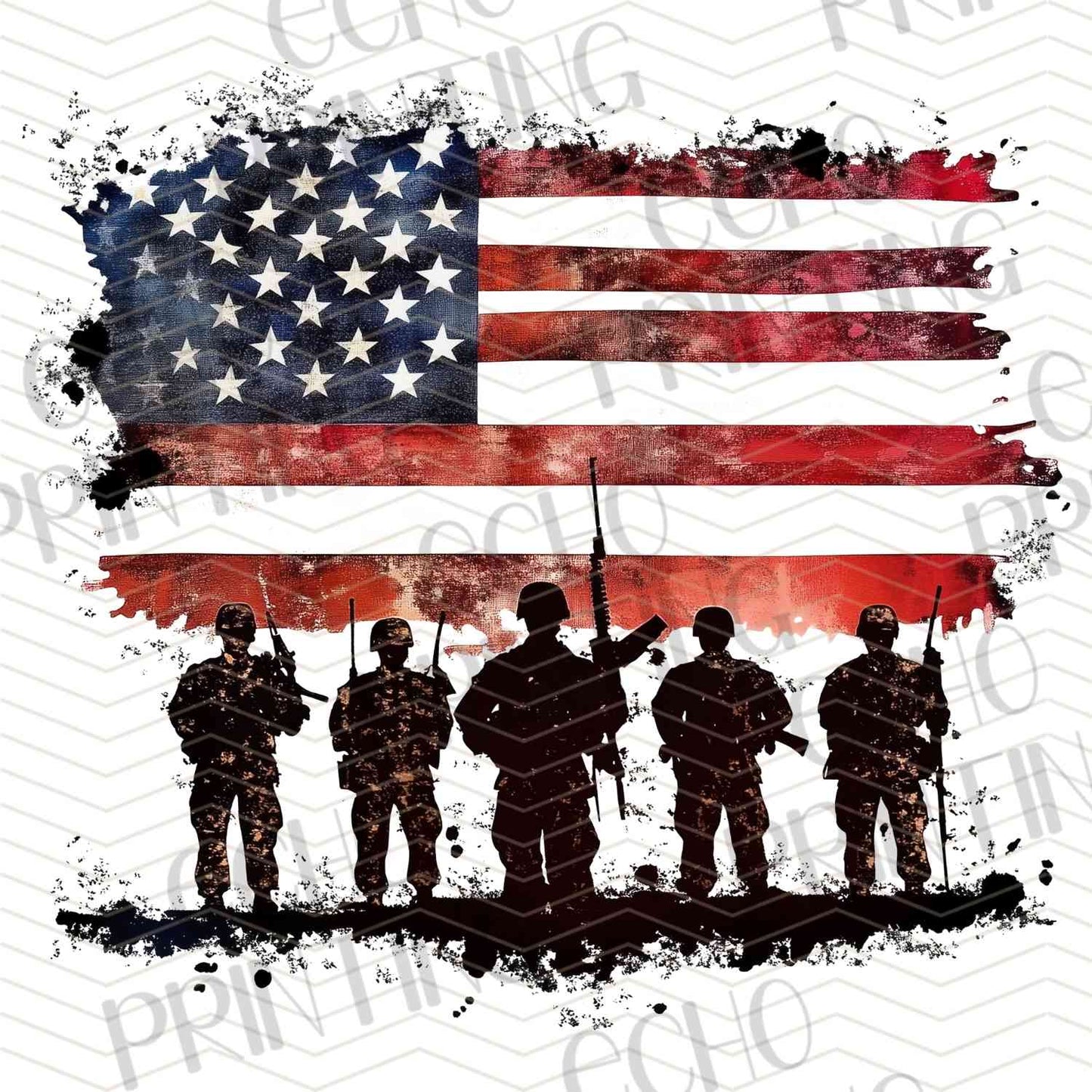 FOJG 175 - MILITARY SILHOUETTE FLAG