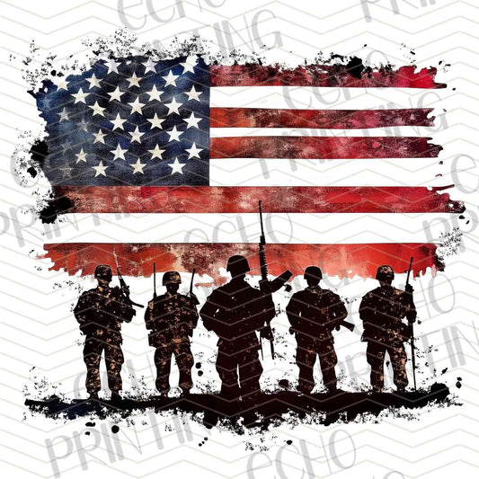 FOJG 175 - MILITARY SILHOUETTE FLAG