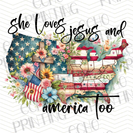 FOJG 256 - FLORAL AMERICA MAP