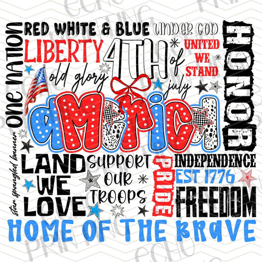 FOJG 438 - USA TYPOGRAPHY COLLAGE