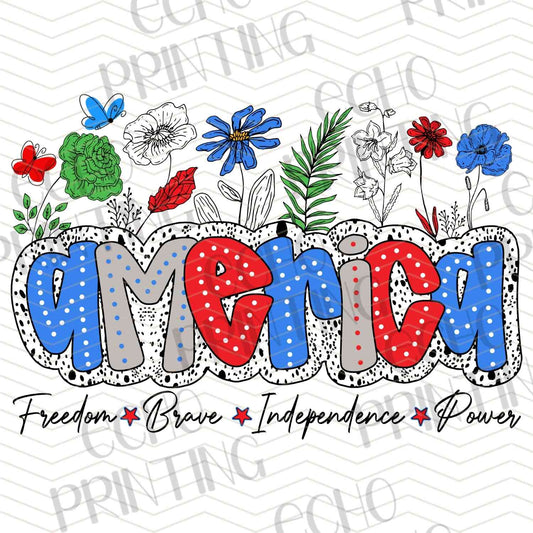 FOJG 448 - AMERICA FLORAL SCRIPT
