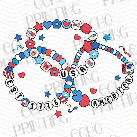 FOJG 44 - PATRIOTIC BEADED NECKLACE