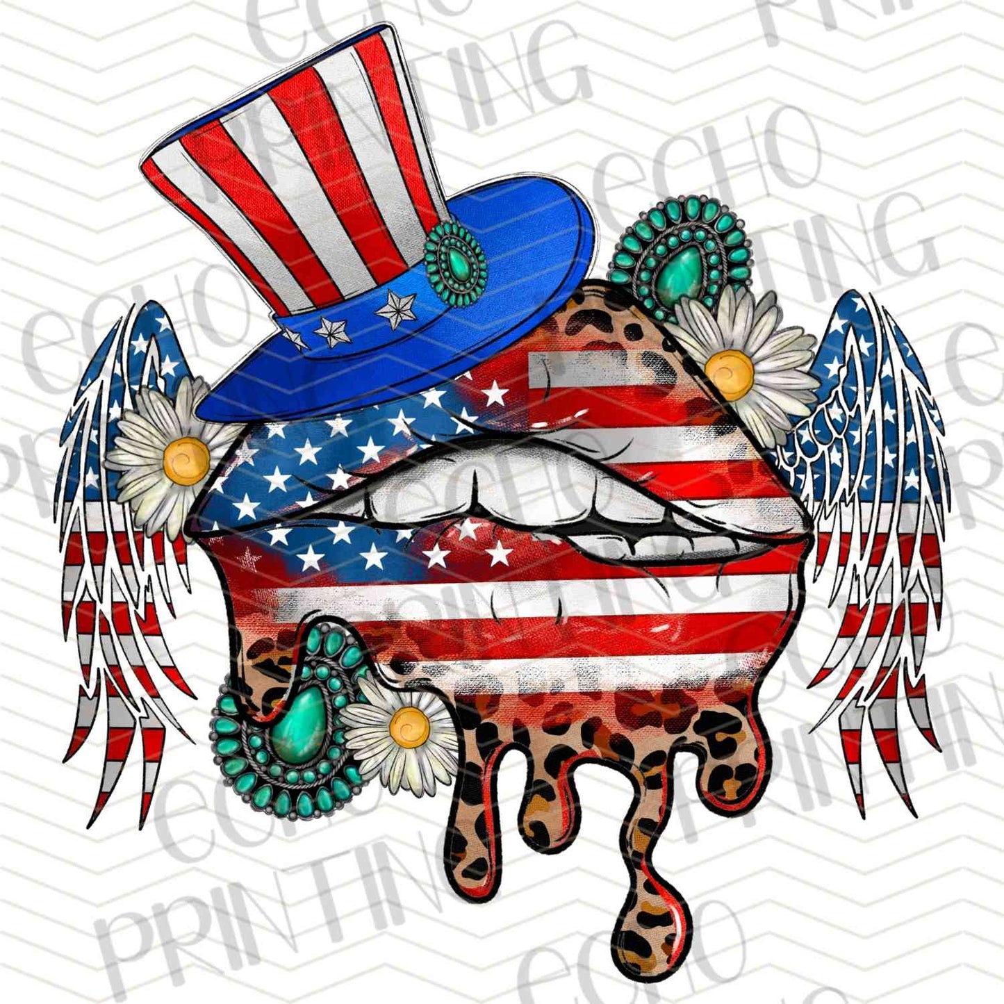FOJG 485 - LEOPARD FLAG LIPS