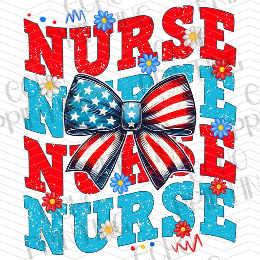 FOJG 489 - NURSE PATRIOTIC BOW