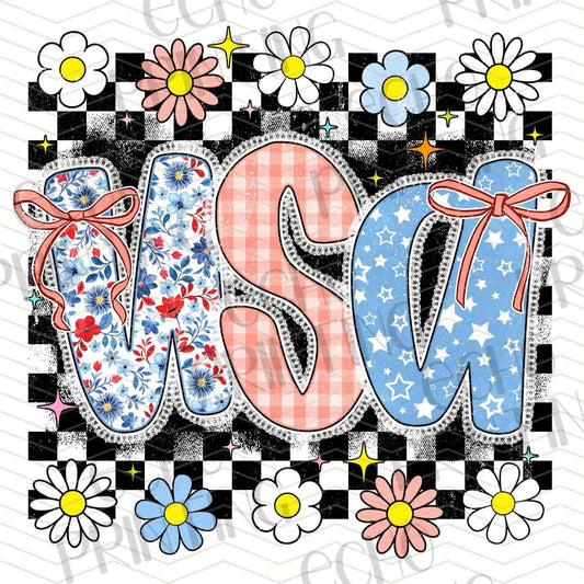 FOJG 595 - USA CHECKER FLORAL