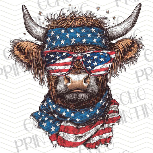 FOJG 61 - PATRIOTIC HIGHLAND COW