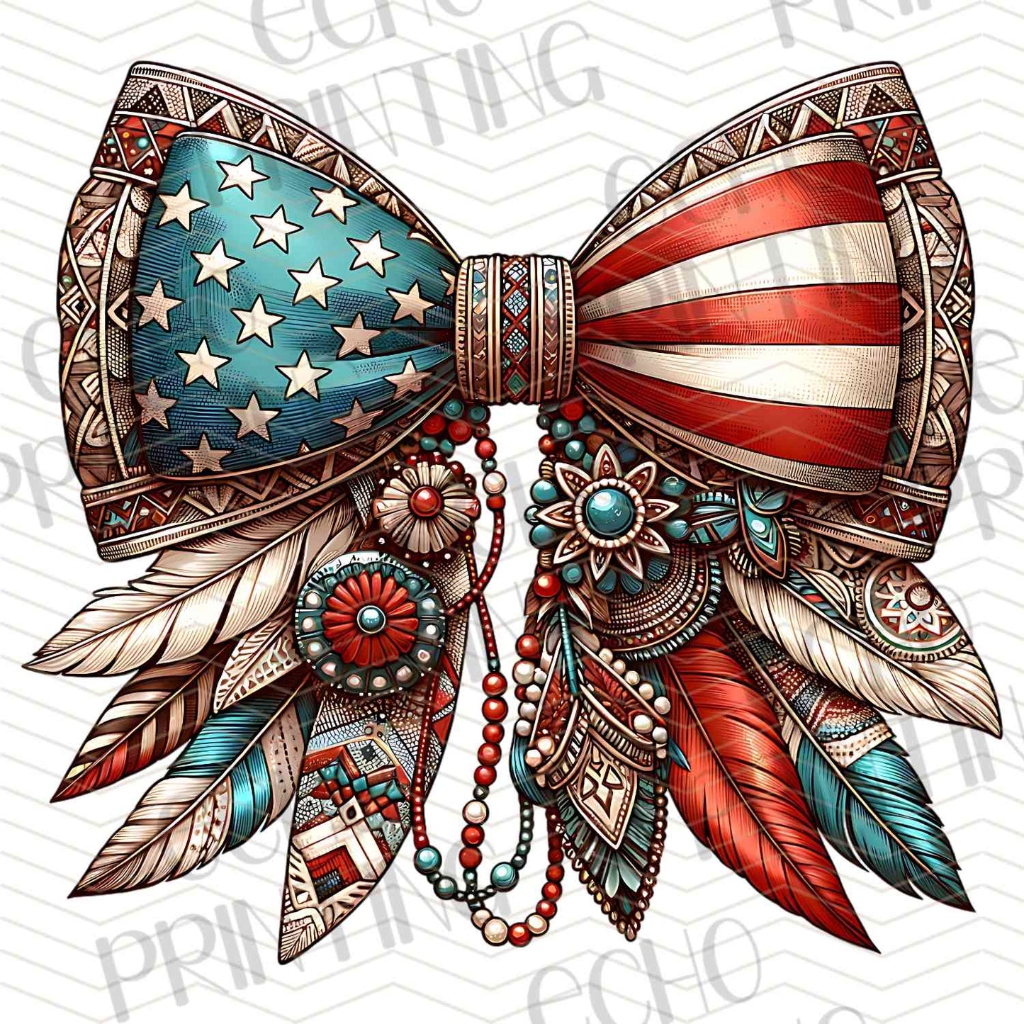 FOJG 642 - PATRIOTIC FEATHER BOW