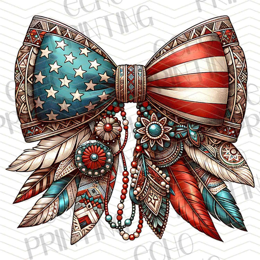 FOJG 642 - PATRIOTIC FEATHER BOW