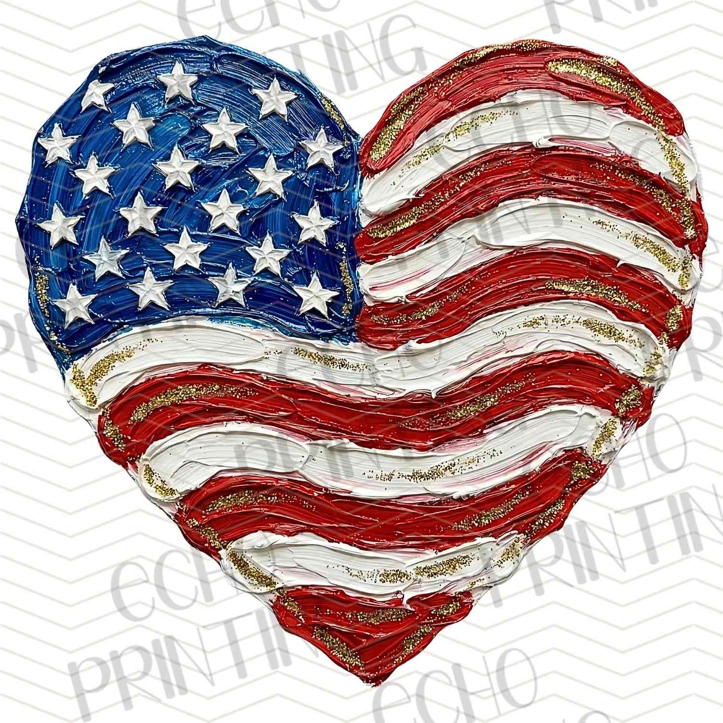 FOJG 654 - AMERICAN FLAG HEART ART