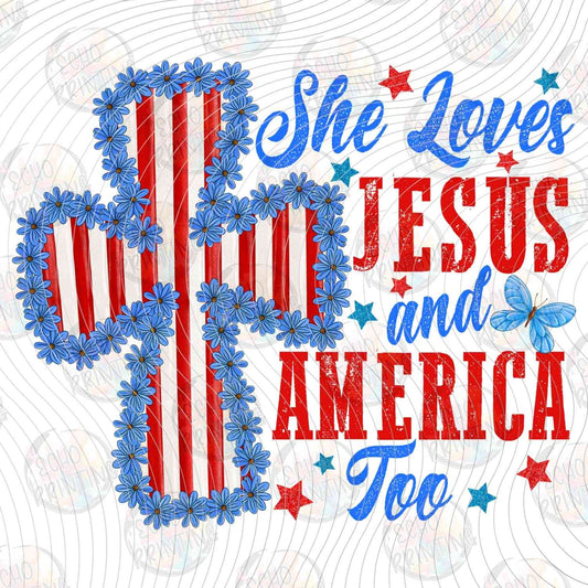 FOJG 681 - JESUS AND AMERICA CROSS