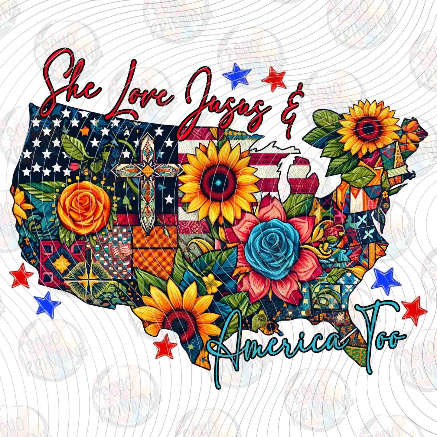 FOJG 682 - USA FLORAL MAP