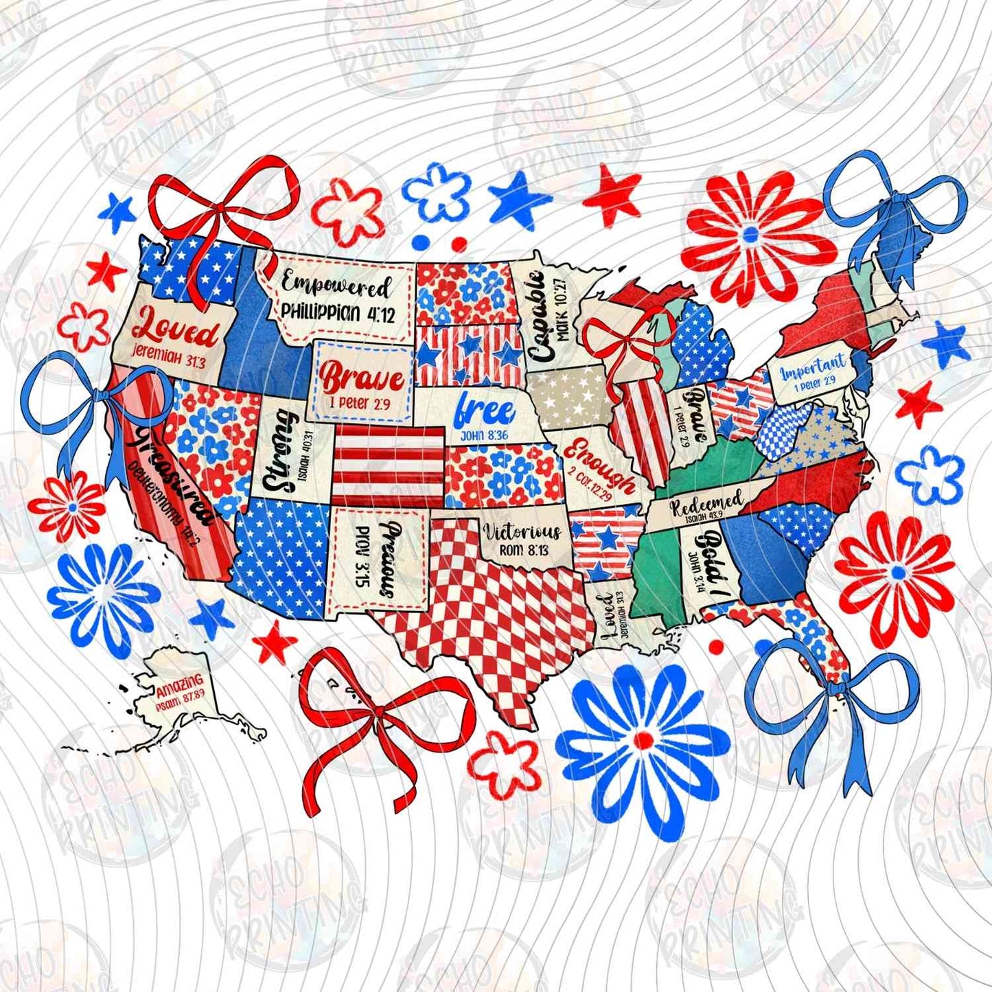 FOJG 683 - USA PATCHWORK MAP