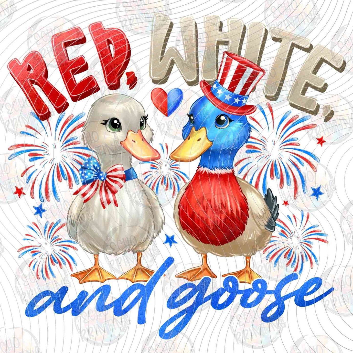 FOJG 687 - RED WHITE AND GOOSE