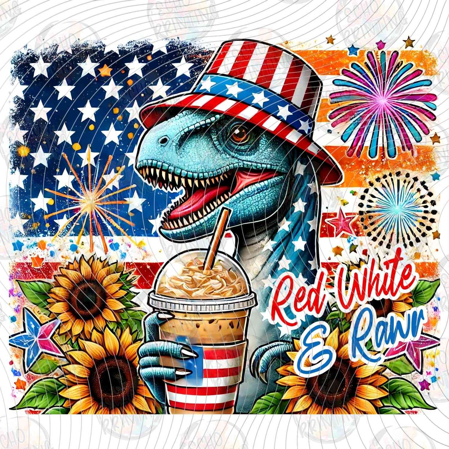 FOJG 691 - PATRIOTIC DINOSAUR DRINK