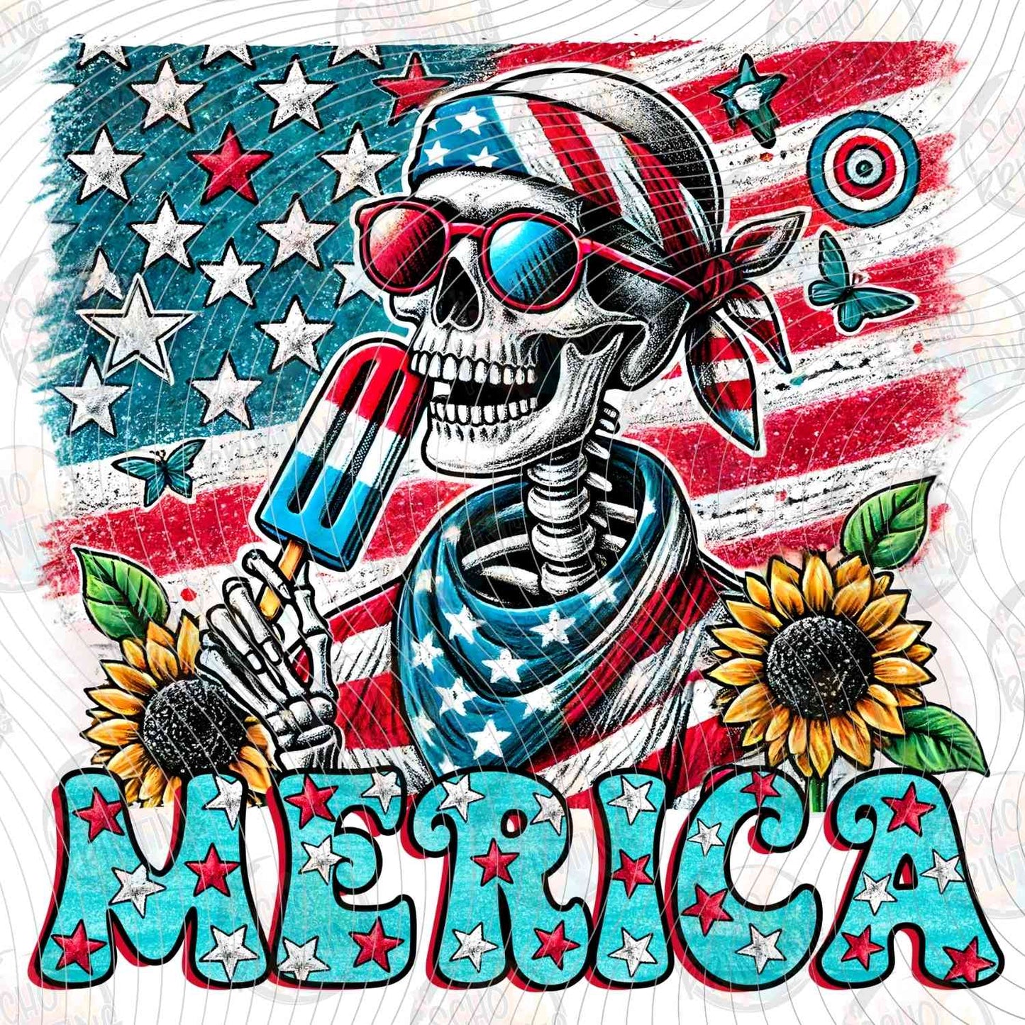 FOJG 709 - SKULL AMERICA FLAG