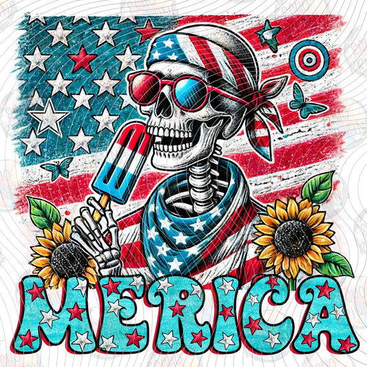 FOJG 709 - SKULL AMERICA FLAG