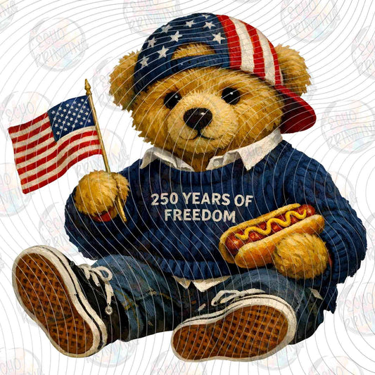 FOJG 770 - PATRIOTIC BEAR WITH FLAG