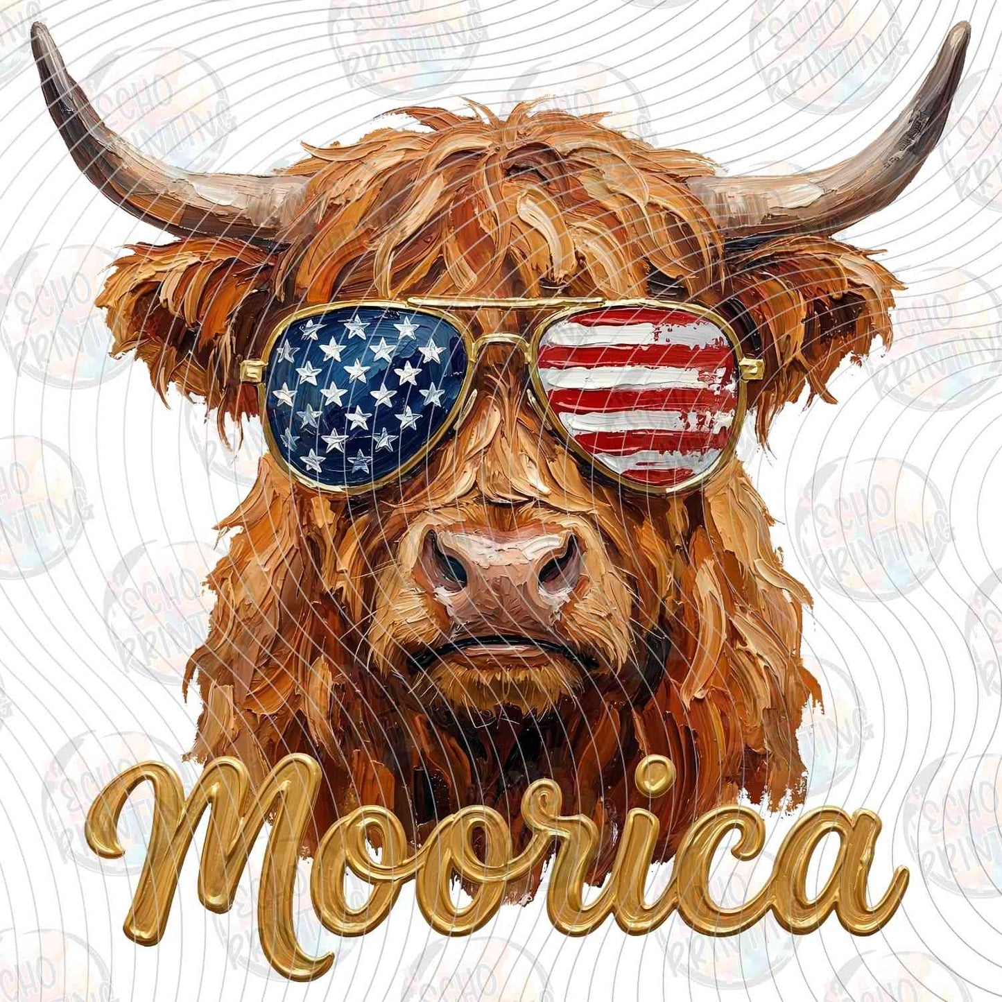 FOJG 774 - PATRIOTIC HIGHLAND COW