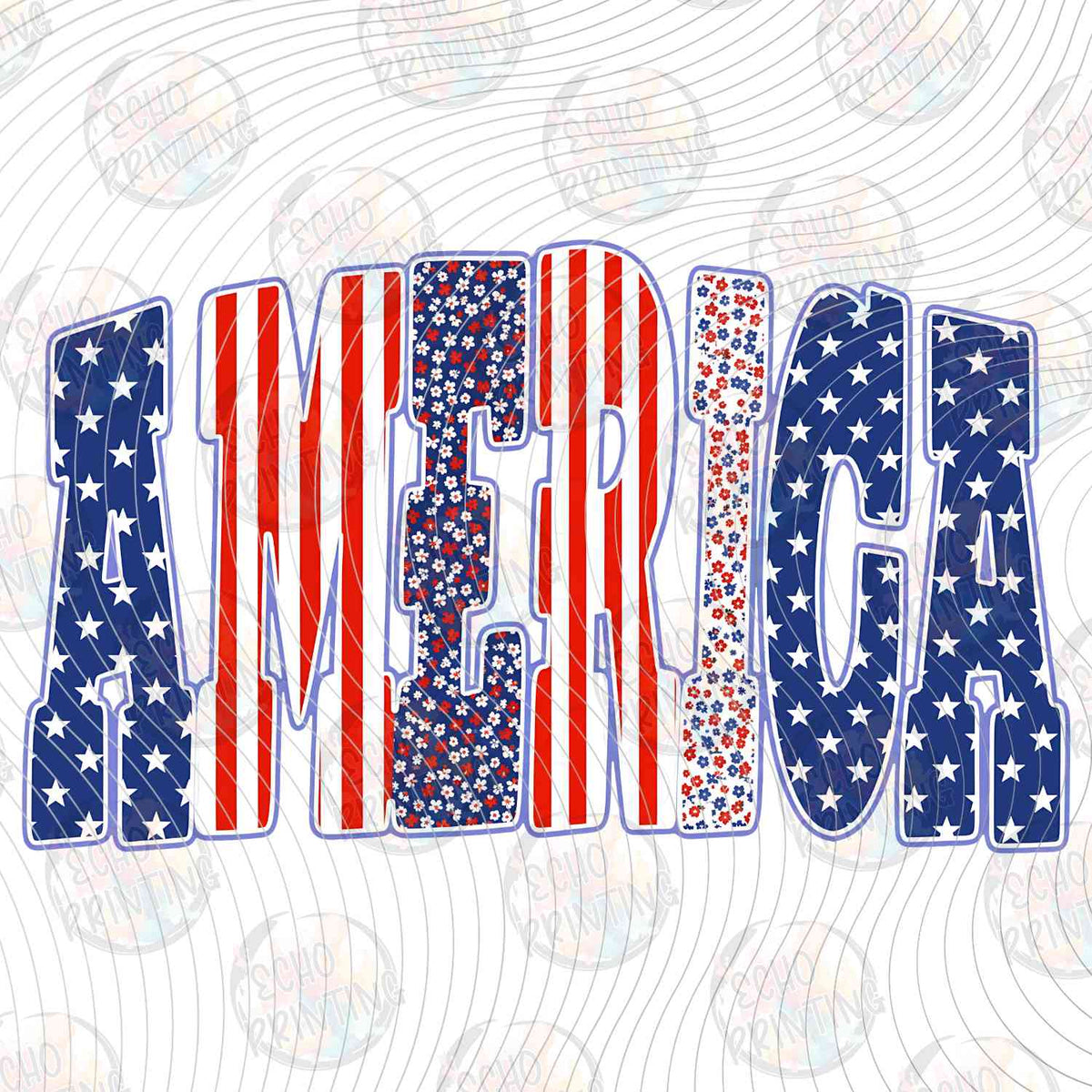 FOJG 775 - AMERICA RED WHITE AND BLUE LETTERS