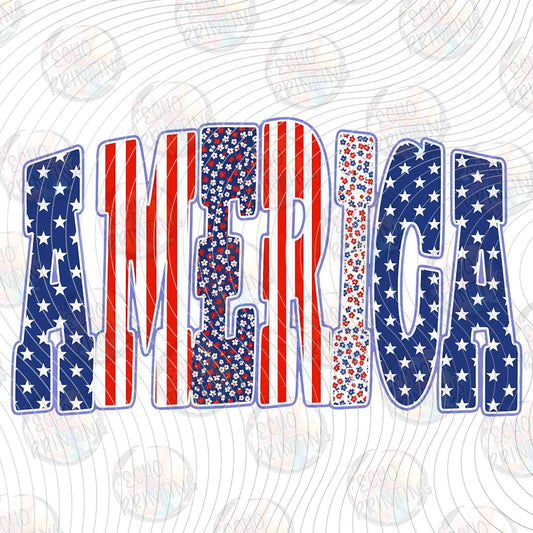 FOJG 775 - AMERICA RED WHITE AND BLUE LETTERS