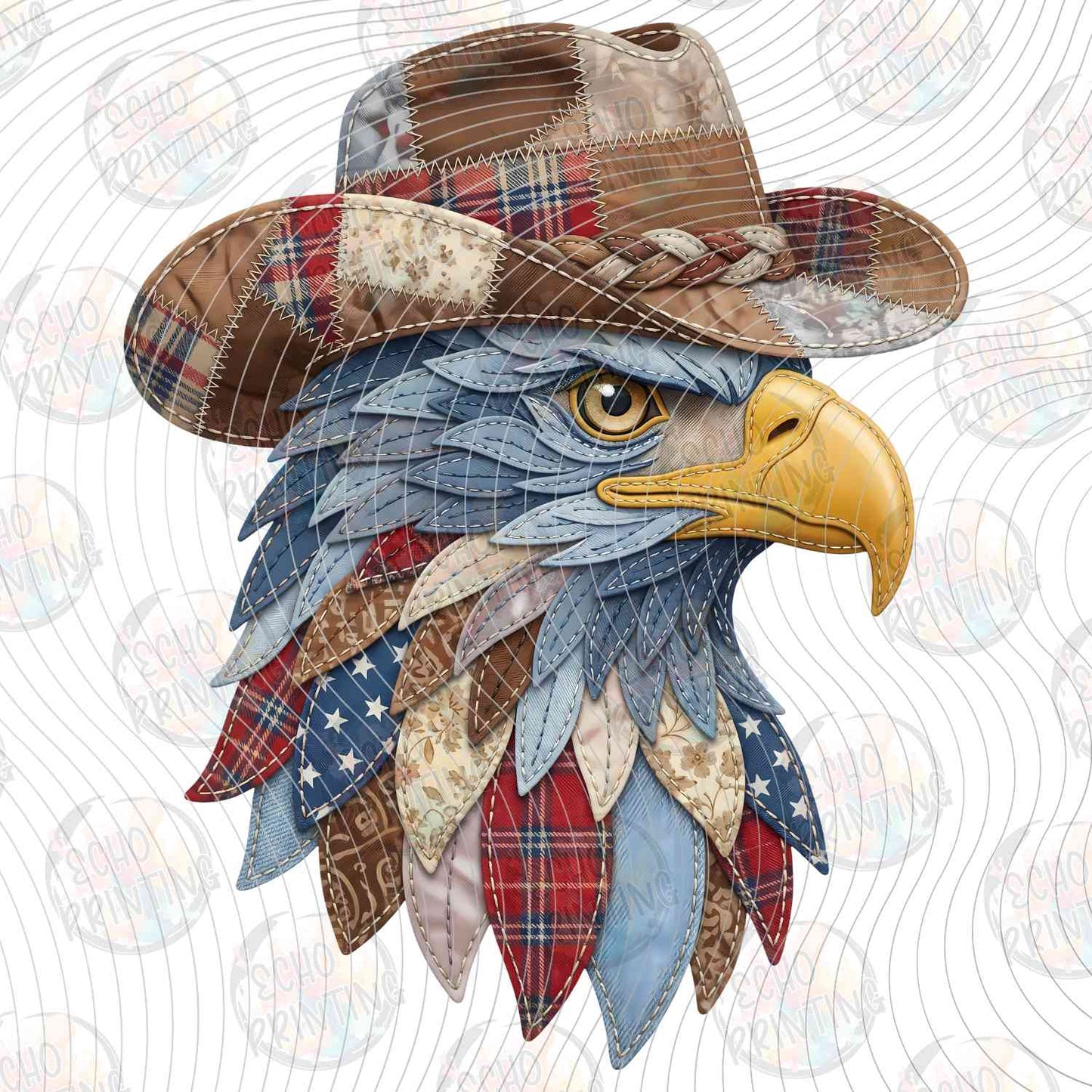 FOJG 779 - EAGLE WEARING PATRIOTIC COWBOY HAT