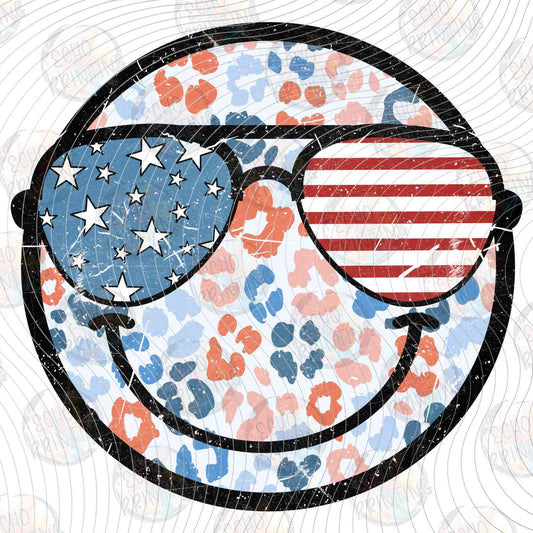 FOJG 783 - SMILEY FACE WITH PATRIOTIC SUNGLASSES